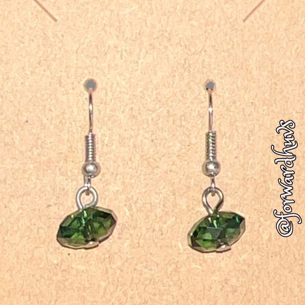 Bundle Sale 3 for $15 | Green Faceted Dangle Earrings